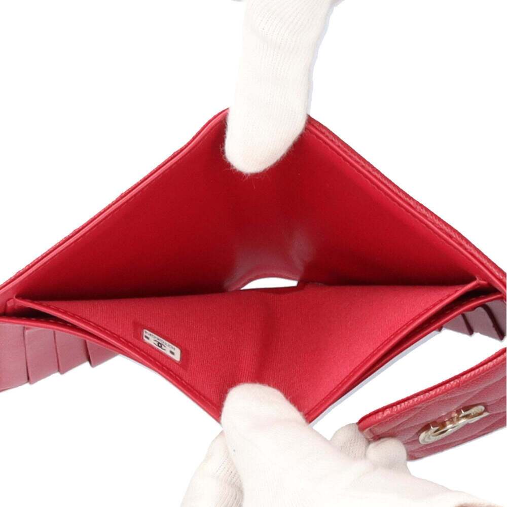 CHANEL Authentic Red Caviar Leather Wallet - Picture 6 of 8